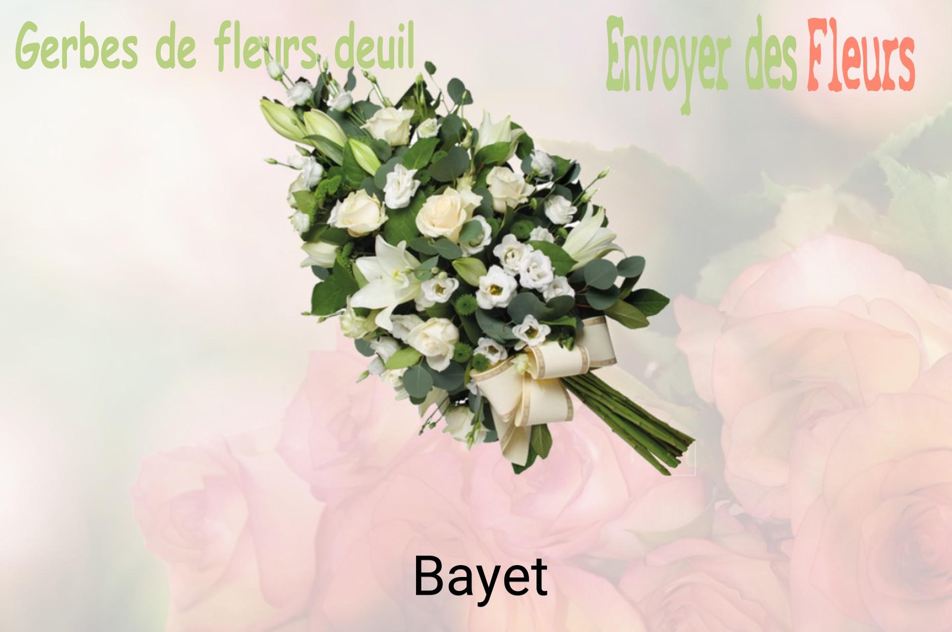 Gerbe de fleurs de deuil livrée à Bayet